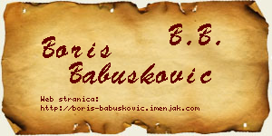 Boris Babušković vizit kartica
